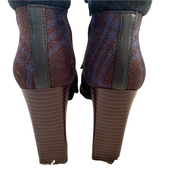 Sam Edelman Sondra Navy Plaid Lace Up Bootie Size 7 - Picture 8 of 12